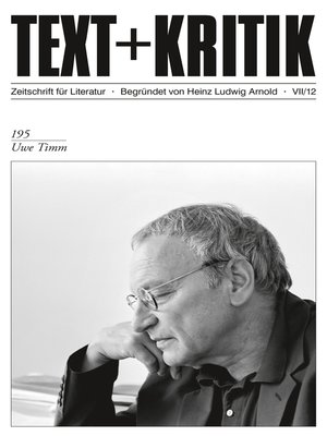 cover image of TEXT + KRITIK 195--Uwe Timm